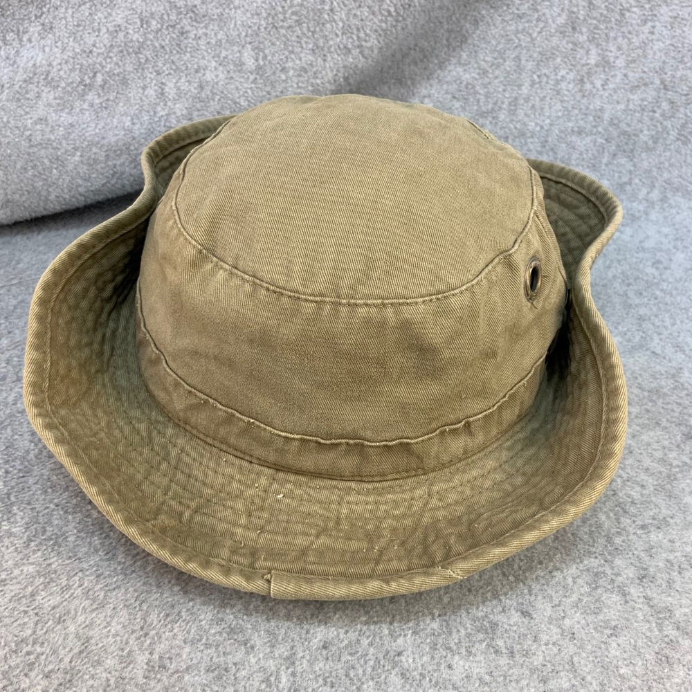 Solid Khaki Adult Tan Drew Pearson Safari Bucket Hat Cotton Twill OSFM